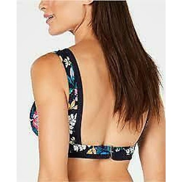 Tommy Hilfiger Navy Floral Bikini Swim Top Medium - Picture 5 of 6
